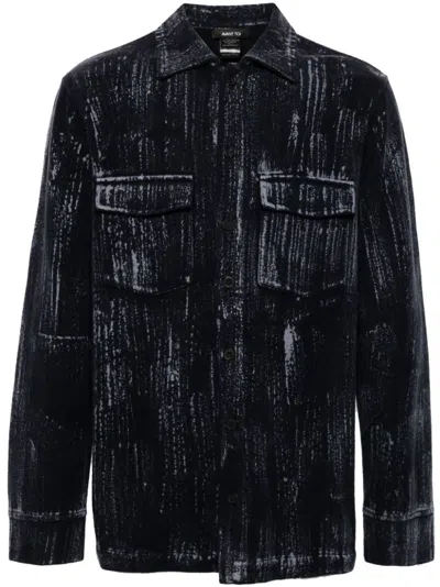 Avant Toi Felted Shirt In Blue
