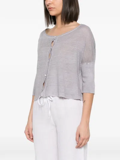 Avant Toi Fine-knit Button-up Cardigan In Gray