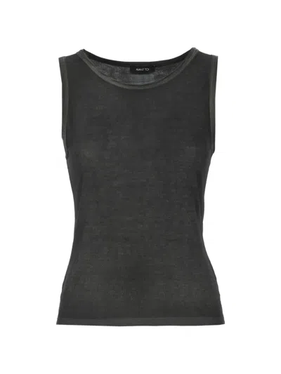 Avant Toi Fine-ribbed Tank Top In Gray
