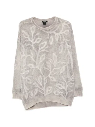Avant Toi Floral Crew-neck Sweater In Neutral