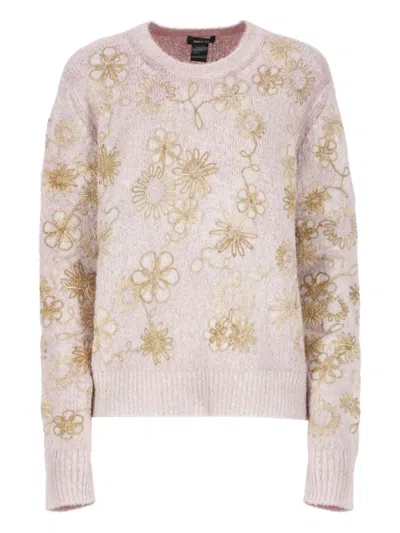 AVANT TOI FLORAL-EMBROIDERED SWEATER