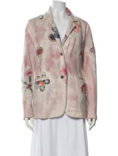 Pre-owned Avant Toi Floral Print Blazer In Pink
