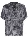 Avant Toi Printed Stretch Silk Shirt In Grey