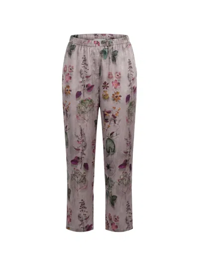 Avant Toi Floral-print Fade-effect Trousers In Gray