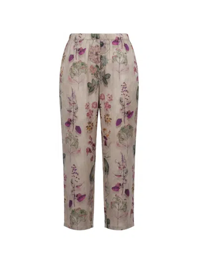 Avant Toi Floral-print Fade-effect Trousers In Multi