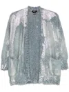 Avant Toi Foil-print Cardigan In Blue