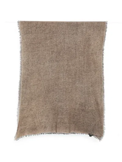 Avant Toi Frayed Cashmere Scarf In Neutral