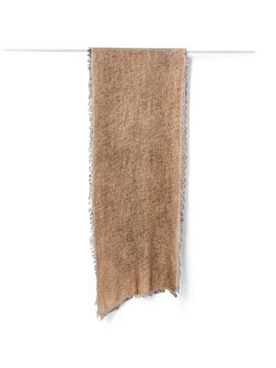 Avant Toi Frayed Cashmere Scarf In Brown