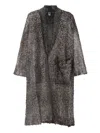 Avant Toi Frayed Faux Fur Coat In Gray