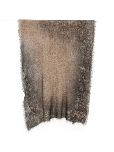 Avant Toi Frayed-edge Cashmere Scarf In Brown