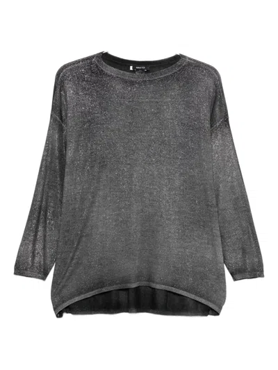 Avant Toi Glitter-detailed Round-neck Sweater In Gray
