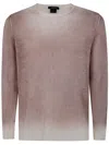 Avant Toi Gradient Effect Round Neck Pullover In Nutmeg