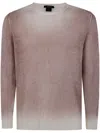 Avant Toi Gradient Effect Round Neck Pullover In Red