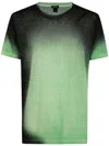 Avant Toi Hand Panted Linen Jersey T-shirt With Short Sleeves By Avant In Green