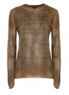 Avant Toi Gradient Textured Cashmere And Wool Sweater In Brown