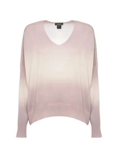 Avant Toi Gradient-effect V-neck Sweater In Purple