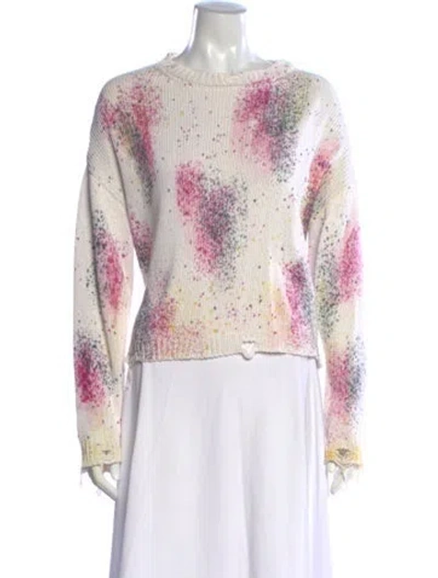 Pre-owned Avant Toi Graphic Print Crew Neck Sweater In White