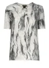 Shop Avant Toi Grey Silk Blend T-shirt