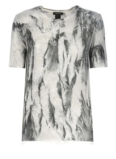 AVANT TOI GREY SILK BLEND T-SHIRT