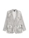 Avant Toi Grey Solid Notched Lapel Blazer In Grey
