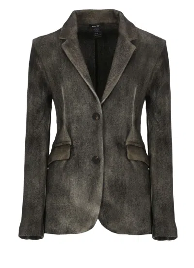 AVANT TOI AVANT TOI GREY WOOL AND CASHMERE BLAZER