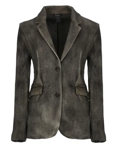 AVANT TOI GREY WOOL AND CASHMERE BLAZER