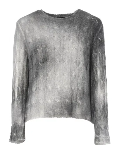 Avant Toi Grey Woven Cashmere Sweater In Gray