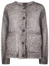 Avant Toi "hand Painted" Alpaca Round Neck Jacket Clothing In Gray