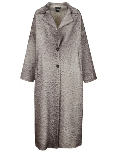 Avant Toi Hand-painted Carob Alpaca Blend Overcoat With Oversized Silhouette In Brown