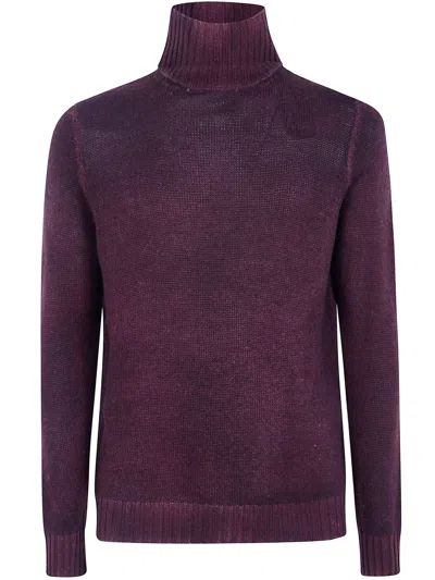 Avant Toi Hand Painted Cashmere And Wool High Neck Pullover In Animal Print