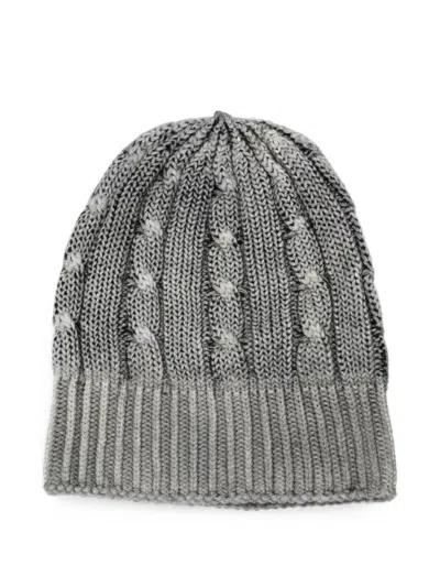 Avant Toi Hand Painted Cashmere Braided And Ribbed Hat In Transparent