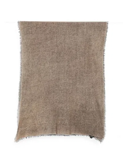 Avant Toi Hand Painted Cashmere Scarf 185x90 In Transparent