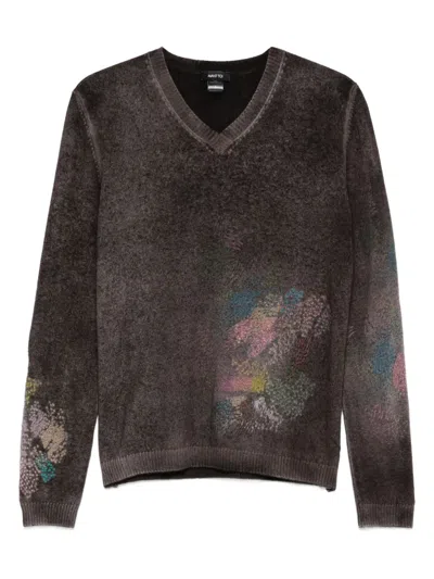 Avant Toi Hand-painted Cashmere Sweater In Black