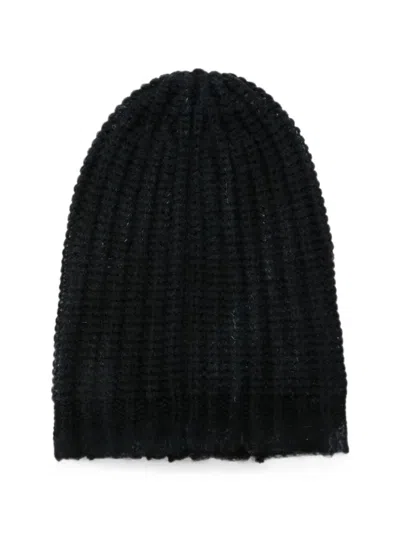 Avant Toi Hand Painted Corn Cob Stitch Hat With Destroyed Edges. In Metallic