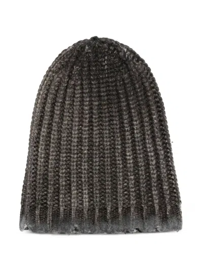 Avant Toi Hand Painted Corn Cob Stitch Hat With Destroyed Effect