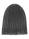 Avant Toi Hand Painted Corn Cob Stitch Hat With Destroyed Effect In Gray