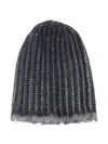 Avant Toi Hand Painted Corn Cob Stitch Hat With Destroyed Effect Accessories In Black