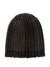 Avant Toi Hand Painted Corn Cob Stitch Hat With Destroyed Effect In Brown
