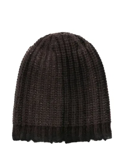 AVANT TOI HAND PAINTED CORN COB STITCH HAT WITH DESTROYED EFFECT,225WA1024CLNVD.H V01155 DARK BROWN