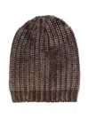 Avant Toi Ribbed Metallic-threading Beanie In Brown