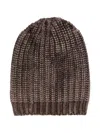 Avant Toi Ribbed Metallic-threading Beanie In Gold