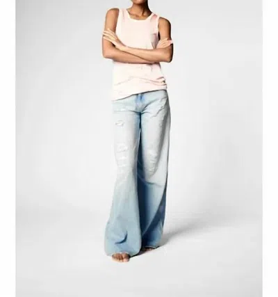 Avant Toi Hand Painted Cotton Tank Top In Ghiaccio In Pink