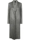 Avant Toi Hand Painted Linen And Cotton Net Fabric Long Duster Clothing In Grey