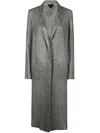 Avant Toi Hand Painted Linen And Cotton Net Fabric Long Duster Clothing In Mercury