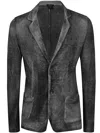 Avant Toi Hand Painted Rever Jacket In Carob