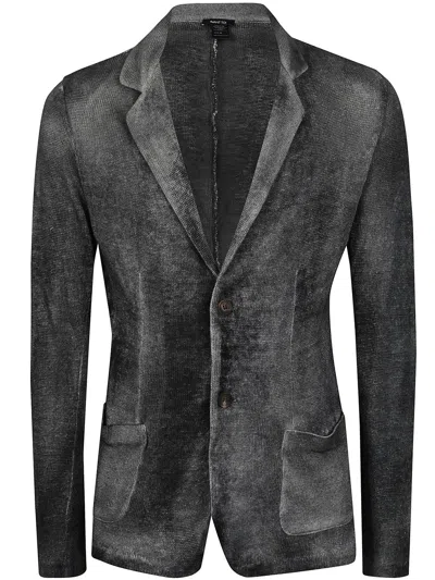 Avant Toi Hand Painted Rever Jacket In Gray