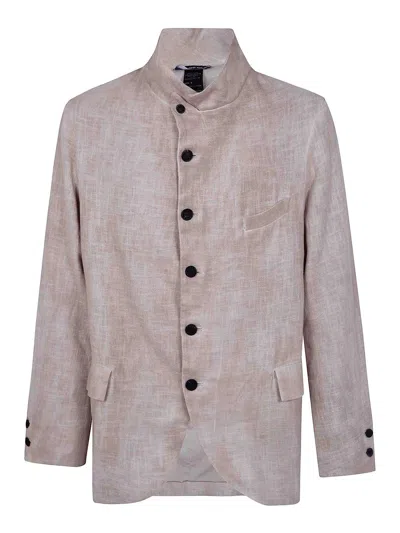 Avant Toi High-neck Button-up Blazer In Brown