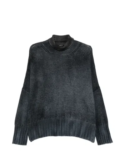 Avant Toi Hand-painted High-neck Sweater In Gray
