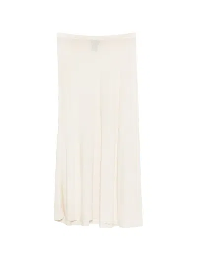 Avant Toi Hand-painted Midi Skirt In Neutral