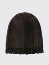 Avant Toi Hand Painted Corn Cob Stitch Hat With Destroyed Effect In Brown